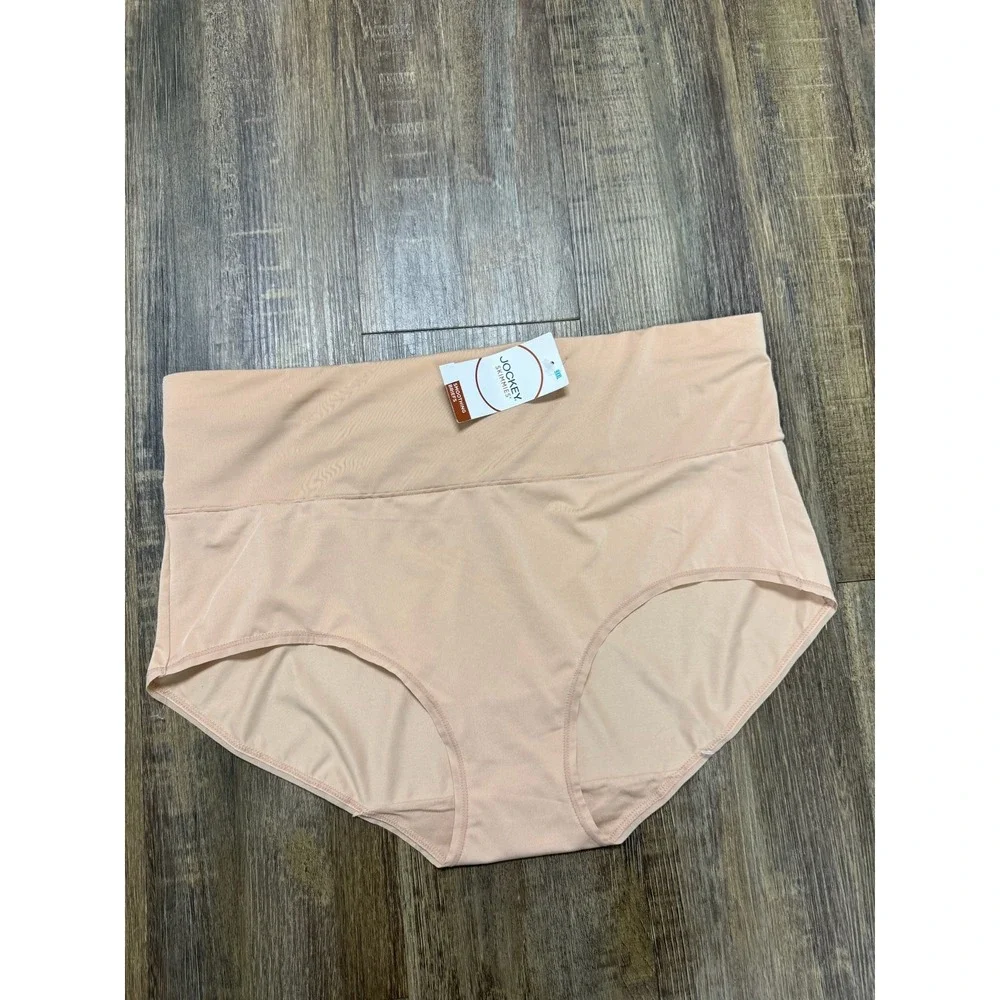 Jockey Skimmies Smoothing Briefs Nude Beige High Rise Panties‎ XXL 9 New